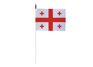 Drapeau de table Géorgie avec tige métallique