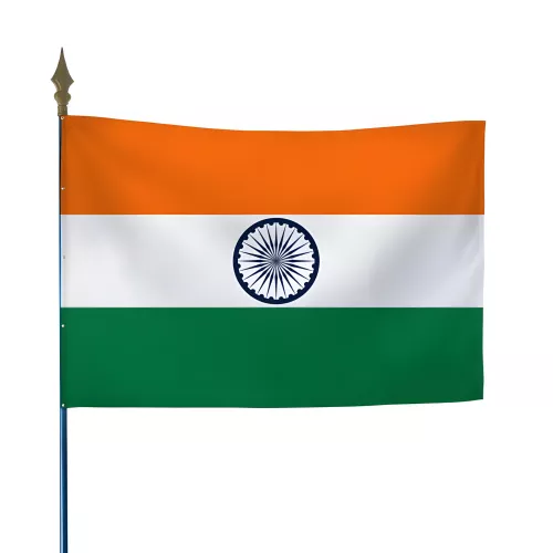 Drapeau Inde en maille polyester avec hampe