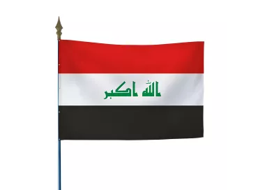Drapeau Irak en maille polyester avec hampe