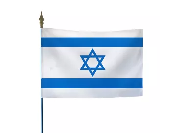 Drapeau Israël en maille polyester avec hampe