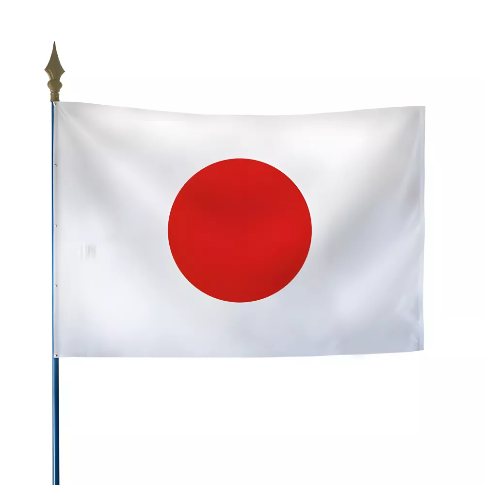 Drapeau Japon en maille polyester avec hampe Drapeau Japon en maille polyester avec hampe