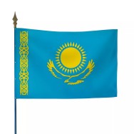 Drapeau Kazakhstan en maille polyester avec hampe