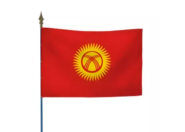 Drapeau Kirghizistan en maille polyester avec hampe