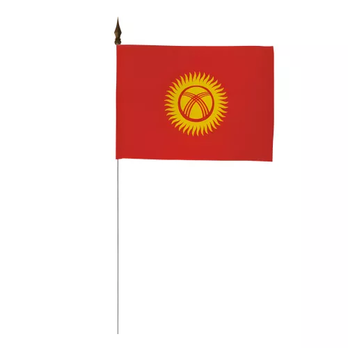 Drapeau de table Kirghizistan 10 x 15 cm polyester