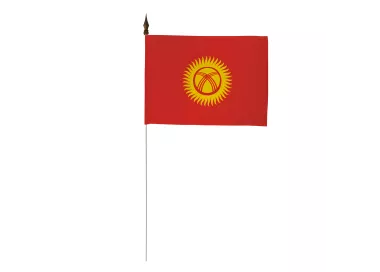 Drapeau de table Kirghizistan 10 x 15 cm polyester