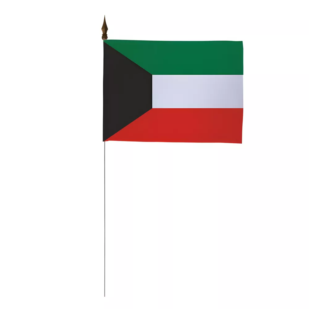 Drapeau de table Koweït 10 x 15 cm maille polyester Drapeau de table Koweït 10 x 15 cm maille polyester