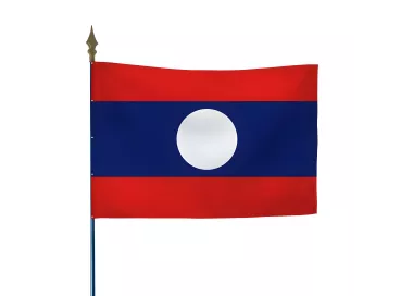 Drapeau Laos en maille polyester avec hampe