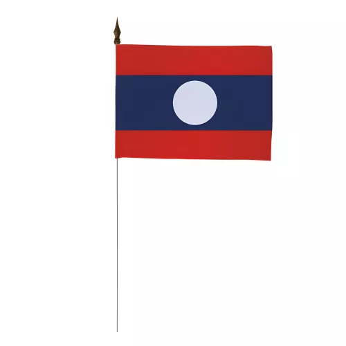 Drapeau de table Laos 10 x 15 cm avec tige métal