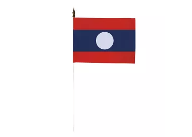 Drapeau de table Laos 10 x 15 cm avec tige métal