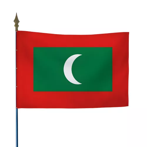 Drapeau Maldives en maille polyester avec hampe