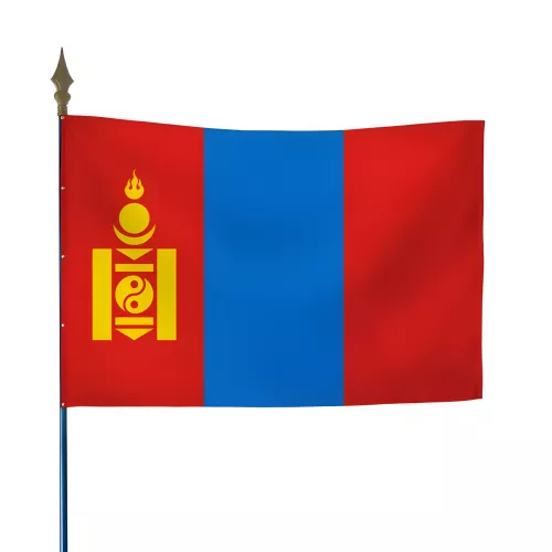 Drapeau Mongolie en maille polyester avec hampe