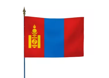 Drapeau Mongolie en maille polyester avec hampe