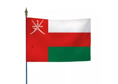Drapeau Oman en maille polyester sur hampe