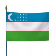 Drapeau Ouzbékistan en maille polyester avec hampe