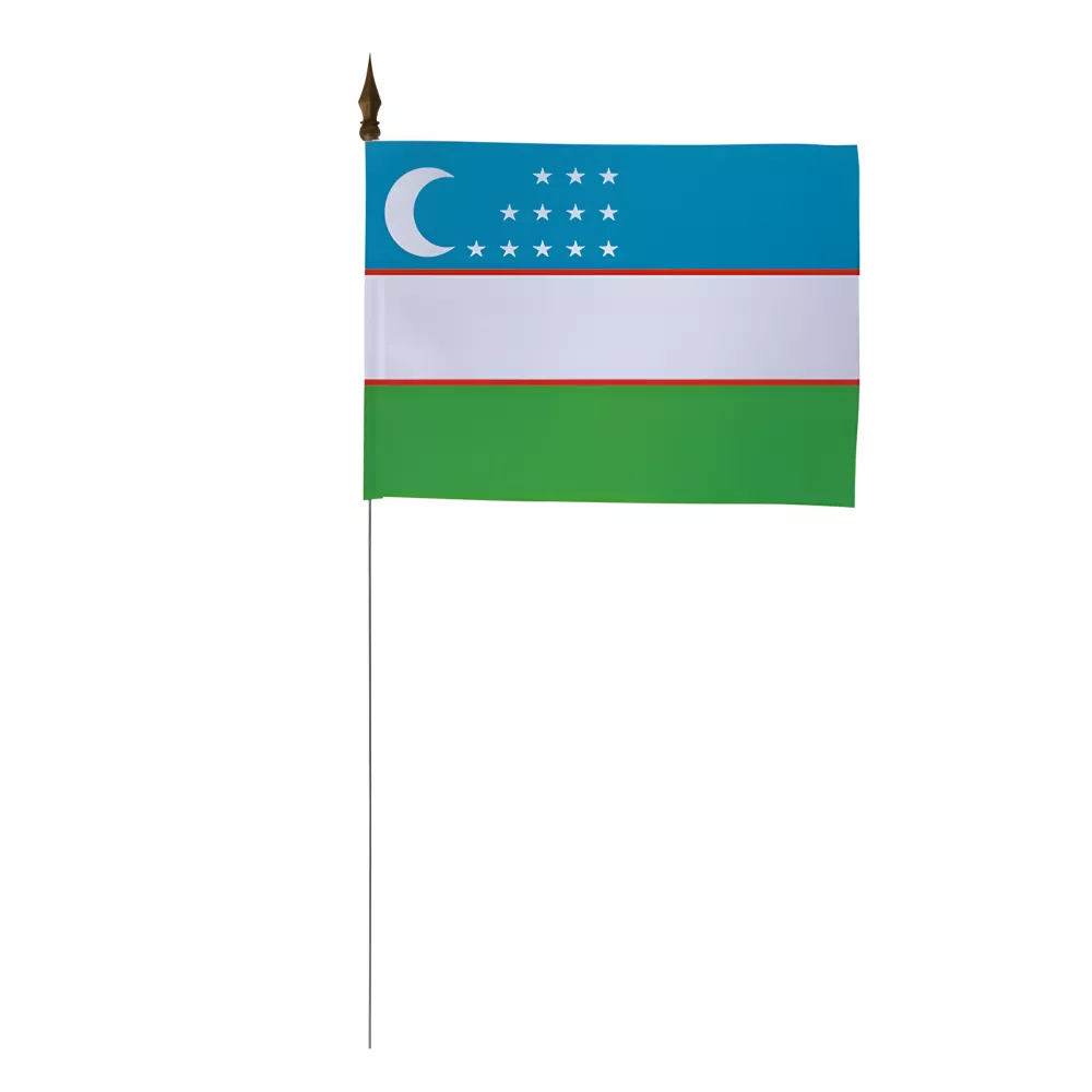 Drapeau de table Ouzbékistan 10 x 15 cm polyester
