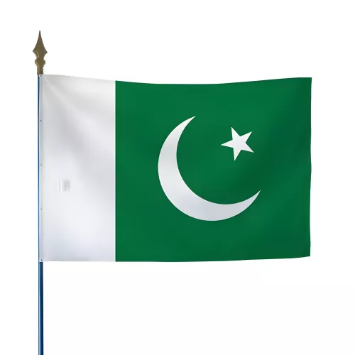 Drapeau Pakistan en maille polyester avec hampe