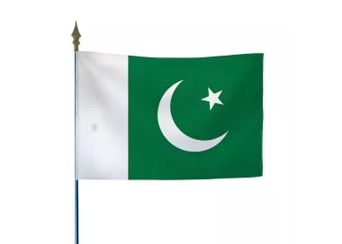 Drapeau Pakistan en maille polyester avec hampe