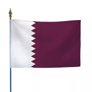 Drapeau Qatar en maille polyester avec hampe