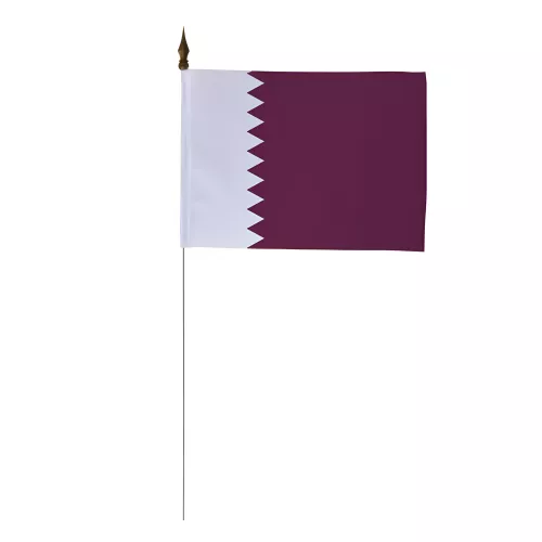 Drapeau de table Qatar 10 x 15 cm polyester