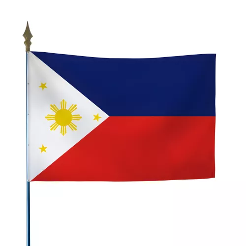 Drapeau Philippines en maille polyester avec hampe