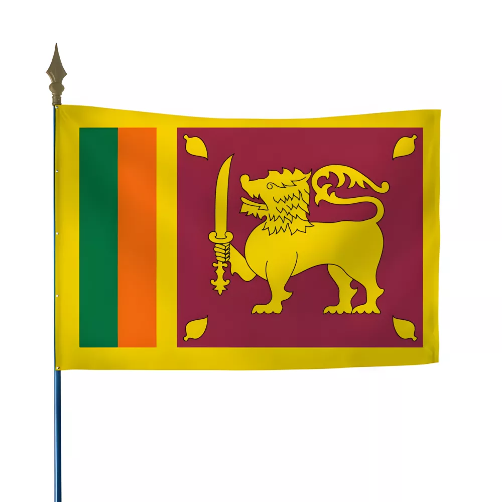 Drapeau Sri Lanka en maille polyester 115 g/m² Drapeau Sri Lanka en maille polyester 115 g/m²