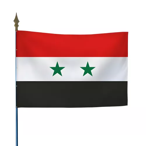 Drapeau Syrie en maille polyester avec hampe