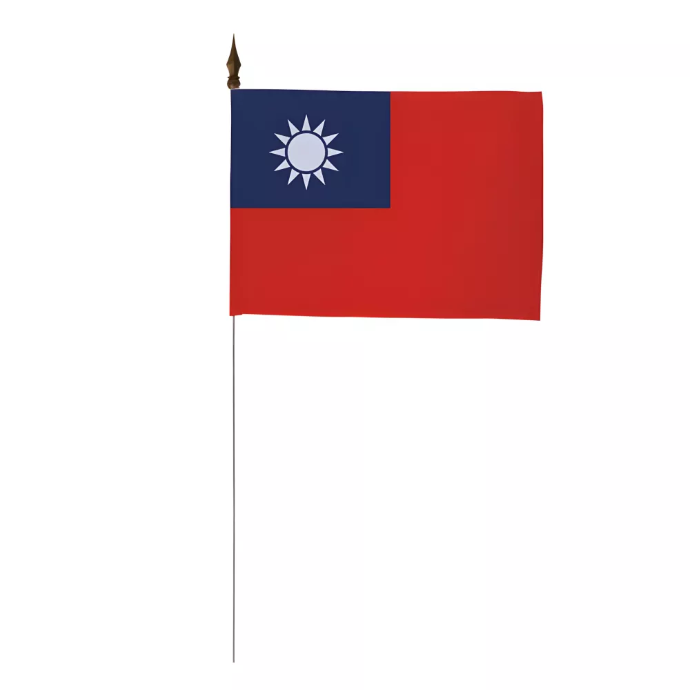 Drapeau de table Taïwan 10 x 15 cm avec tige métallique
