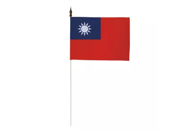 Drapeau de table Taïwan 10 x 15 cm avec tige métallique