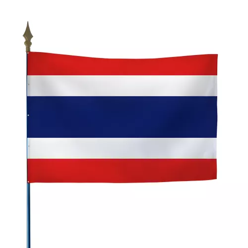 Drapeau Thaïlande en maille polyester avec hampe