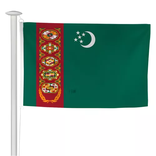 Pavillon Turkménistan en maille polyester pour mât