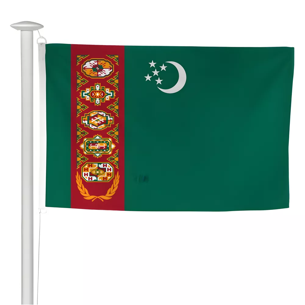 Pavillon Turkménistan en maille polyester pour mât