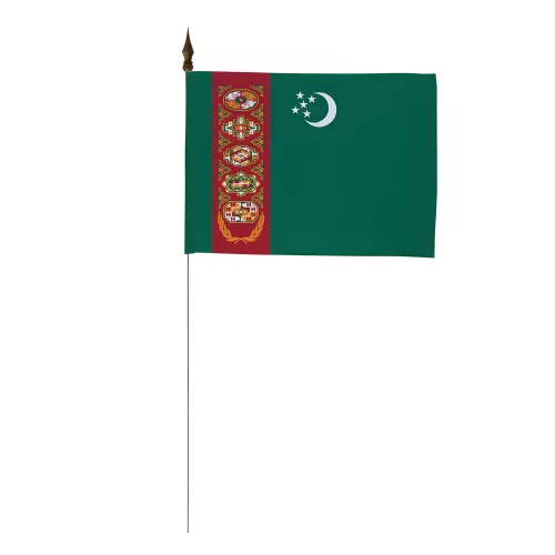 Drapeau de table Turkménistan 10 x 15 cm polyester