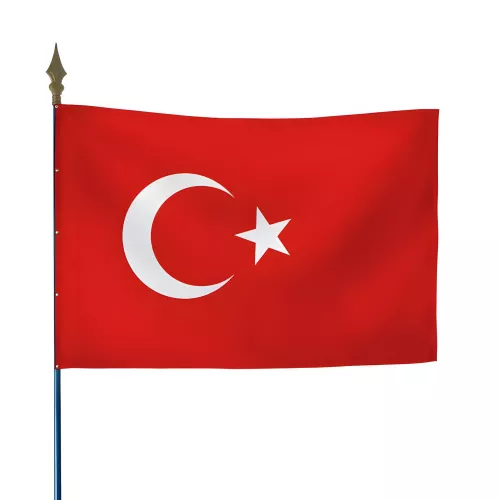 Drapeau Turquie en maille polyester avec hampe