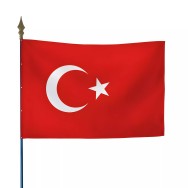 Drapeau Turquie en maille polyester avec hampe