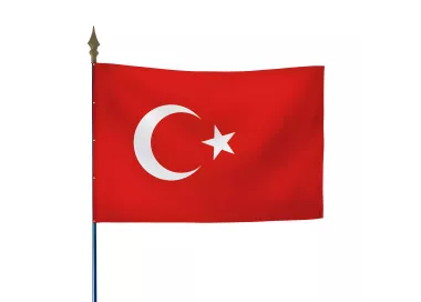 Drapeau Turquie en maille polyester avec hampe