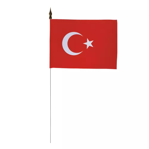 Drapeau de table Turquie 10 x 15 cm polyester