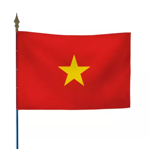 Drapeau Vietnam en maille polyester sur hampe
