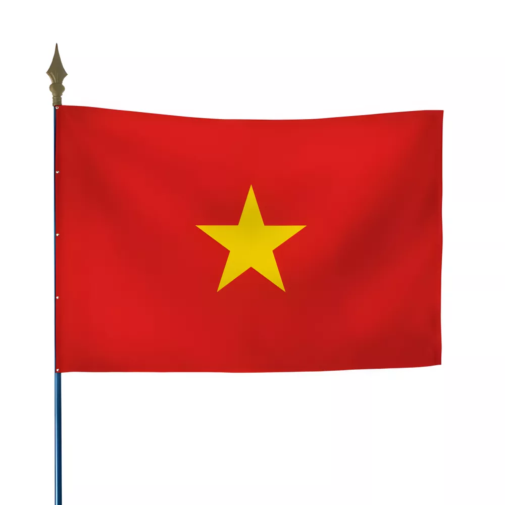 Drapeau Vietnam en maille polyester sur hampe Drapeau Vietnam en maille polyester sur hampe