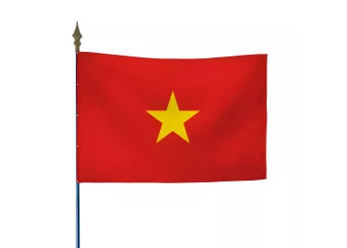 Drapeau Vietnam en maille polyester sur hampe