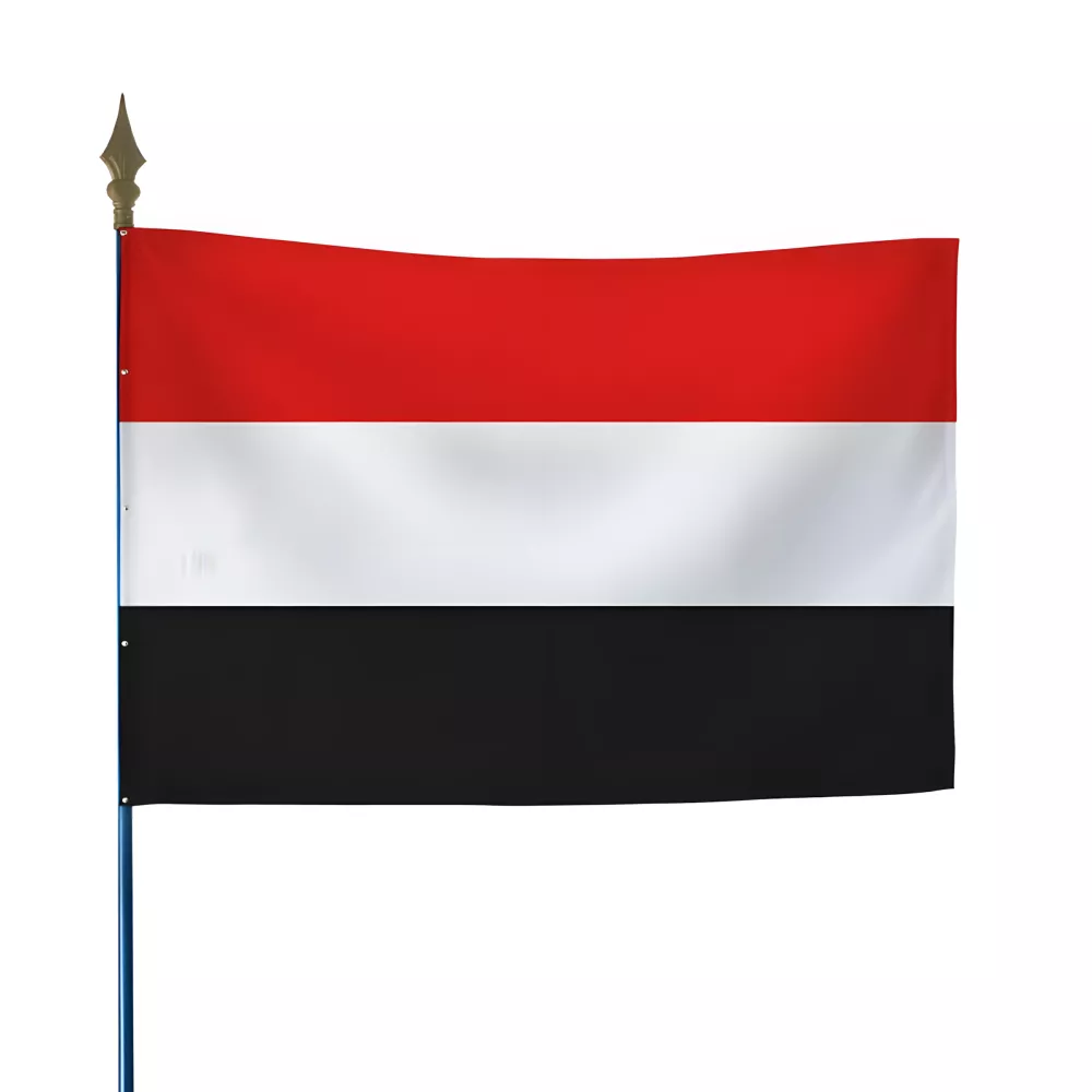 Drapeau Yémen en maille polyester avec hampe Drapeau Yémen en maille polyester avec hampe