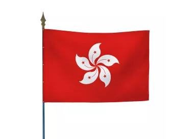 Drapeau Hong Kong en maille polyester avec hampe