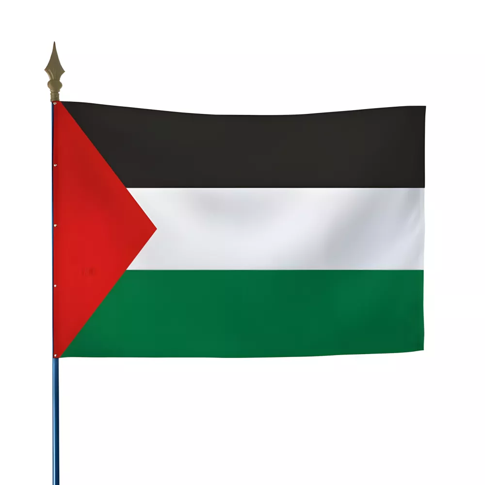 Drapeau Palestine en maille polyester avec hampe