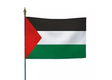 Drapeau Palestine en maille polyester avec hampe