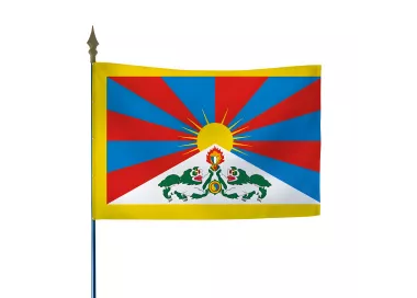 Drapeau Tibet en maille polyester avec hampe