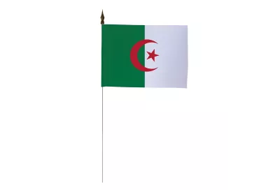 Drapeau de table Algérie 10 x 15 cm polyester avec tige