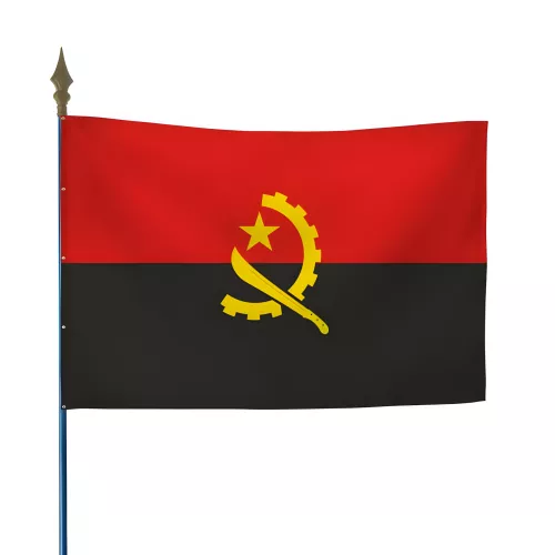 Drapeau Angola en maille polyester avec hampe