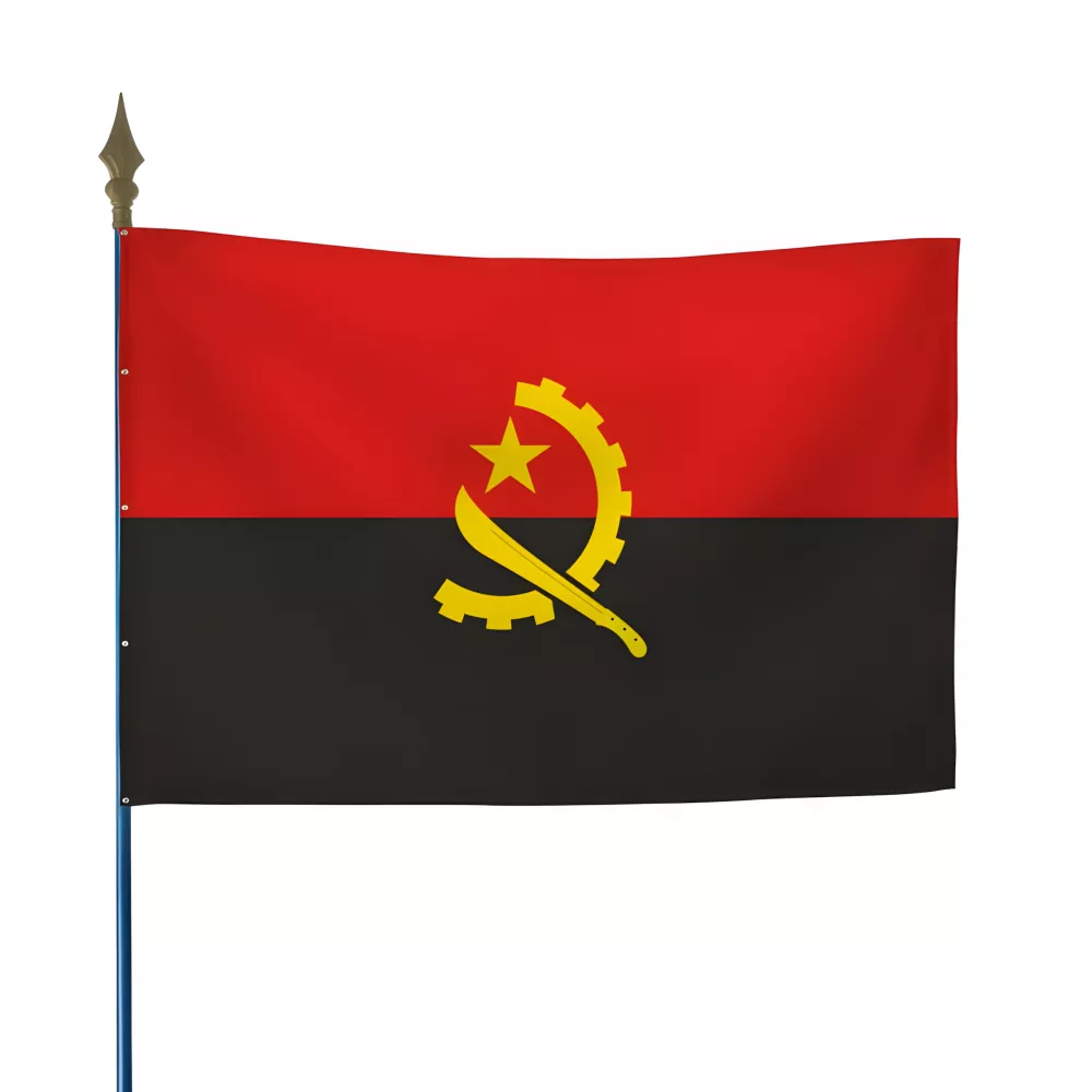 Drapeau Angola en maille polyester avec hampe