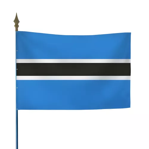 Drapeau Botswana en maille polyester avec hampe