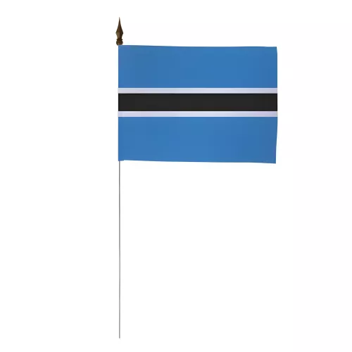 Drapeau de table Botswana 10 x 15 cm polyester avec tige métal