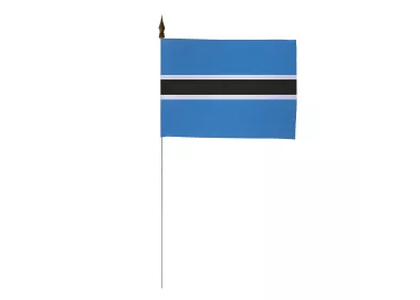 Drapeau de table Botswana 10 x 15 cm polyester avec tige métal